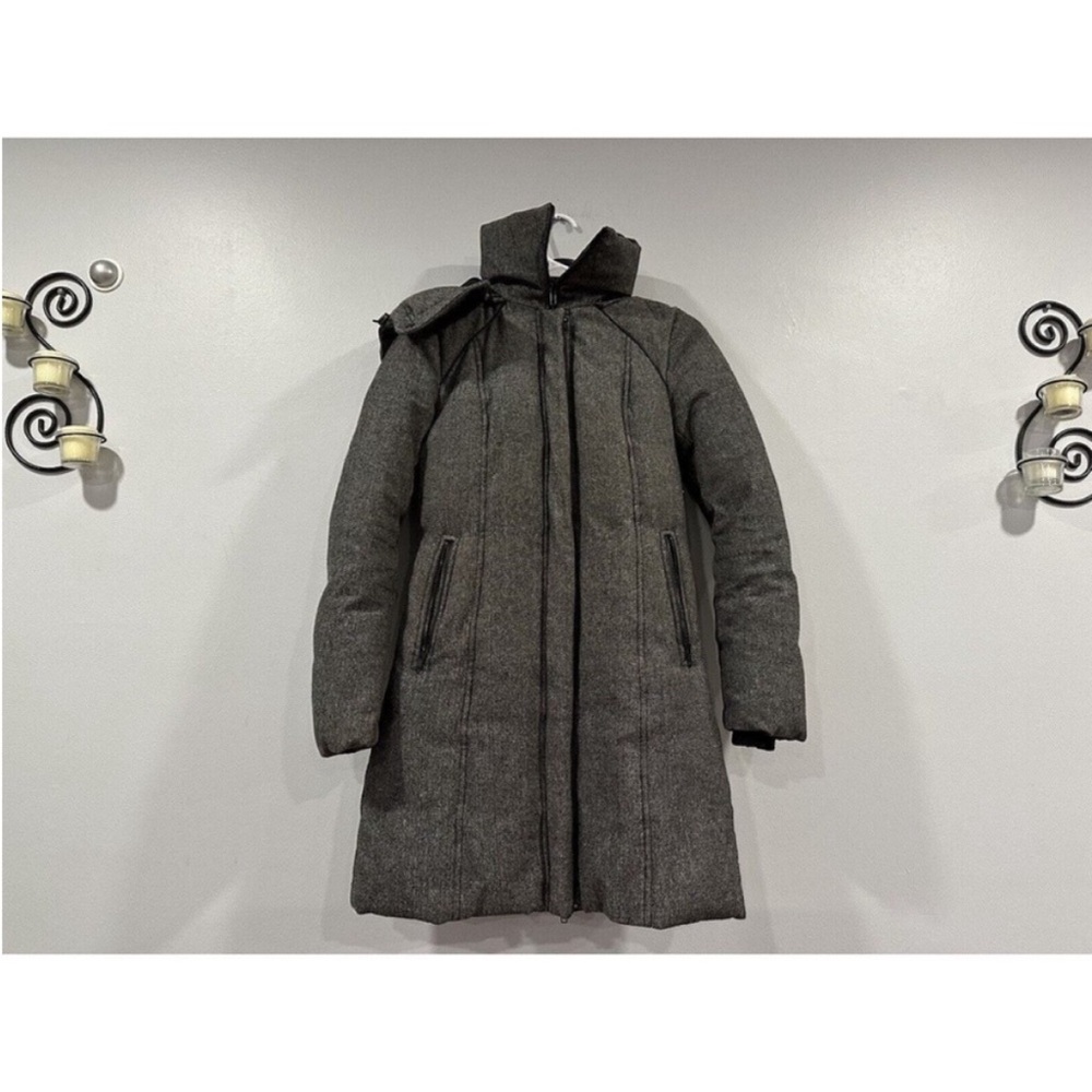 Soia & Kyo Sacha Tweed Wool Down Gray Black Coat XS
